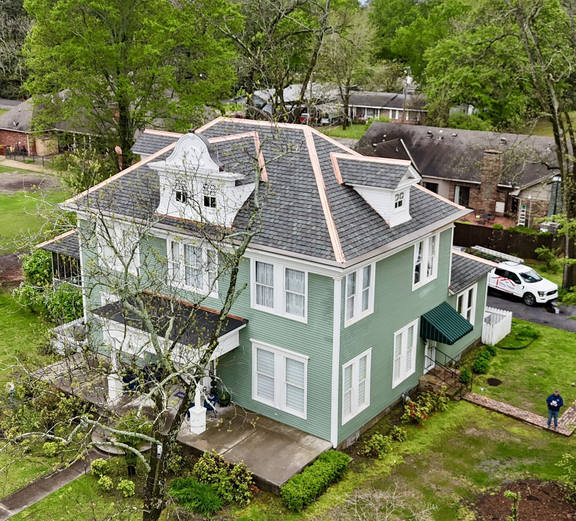 Green shingle roof project